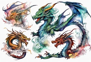 realistic mystic dragon tattoo idea