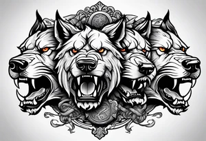 angry Cerberus tattoo idea