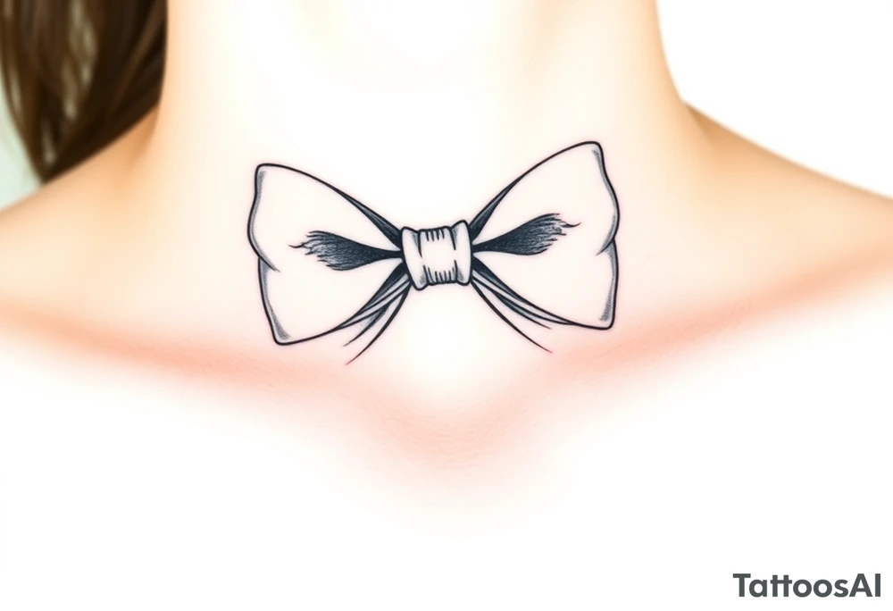 A softly detailed bowtie and a pair of cufflinks tattoo idea