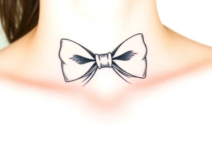A softly detailed bowtie and a pair of cufflinks tattoo idea