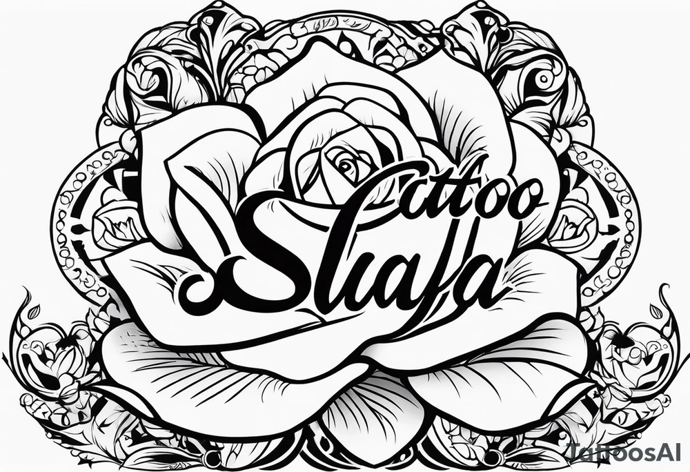 Tattoo the name of my wife Princess Rose Salaya tattoo idea