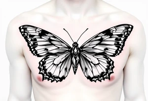 Diamond bow tie butterfly tattoo idea