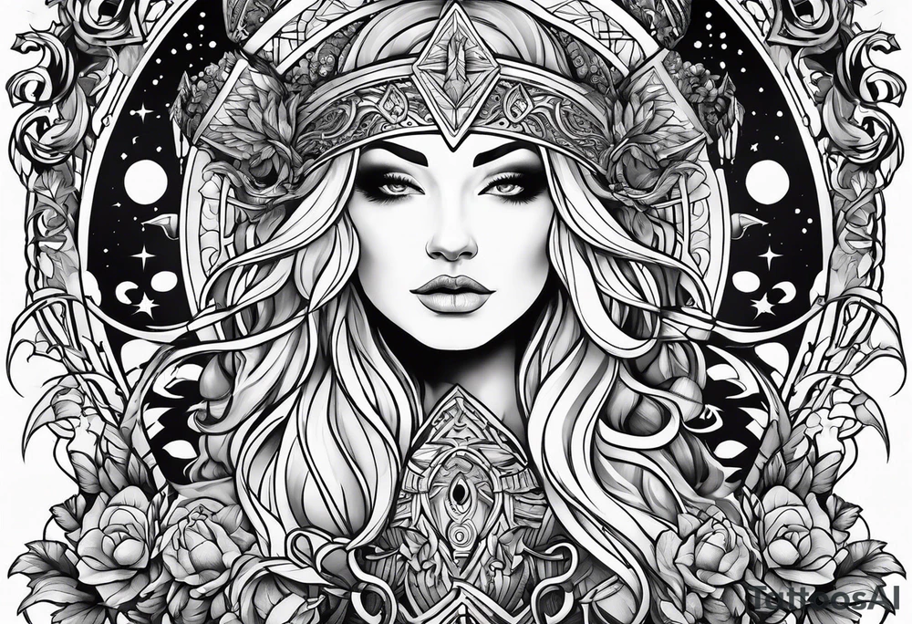 Norse mythology tattoo symbolizing the night tattoo idea