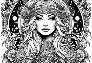 Norse mythology tattoo symbolizing the night tattoo idea