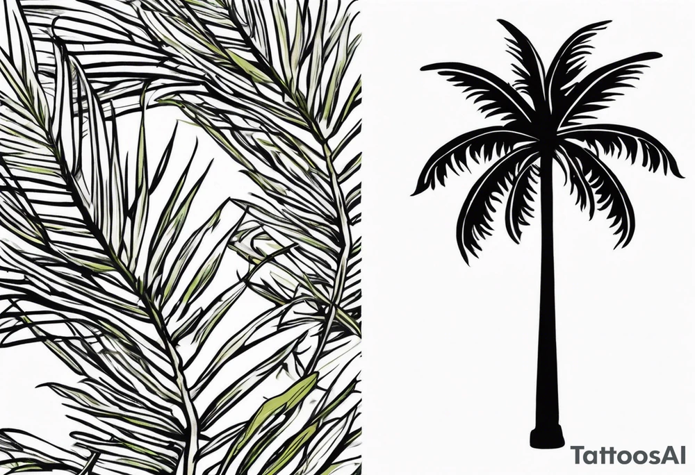 tall quindio wax palm tattoo idea