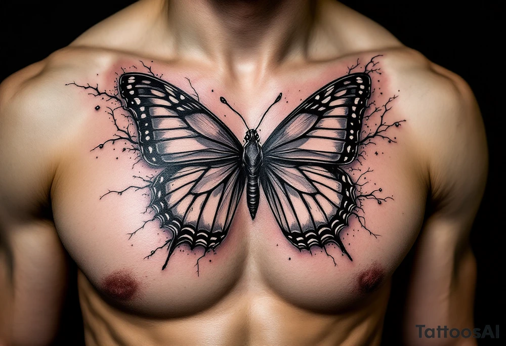 A bow tie and a butterfly tattoo idea