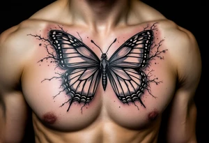 A bow tie and a butterfly tattoo idea