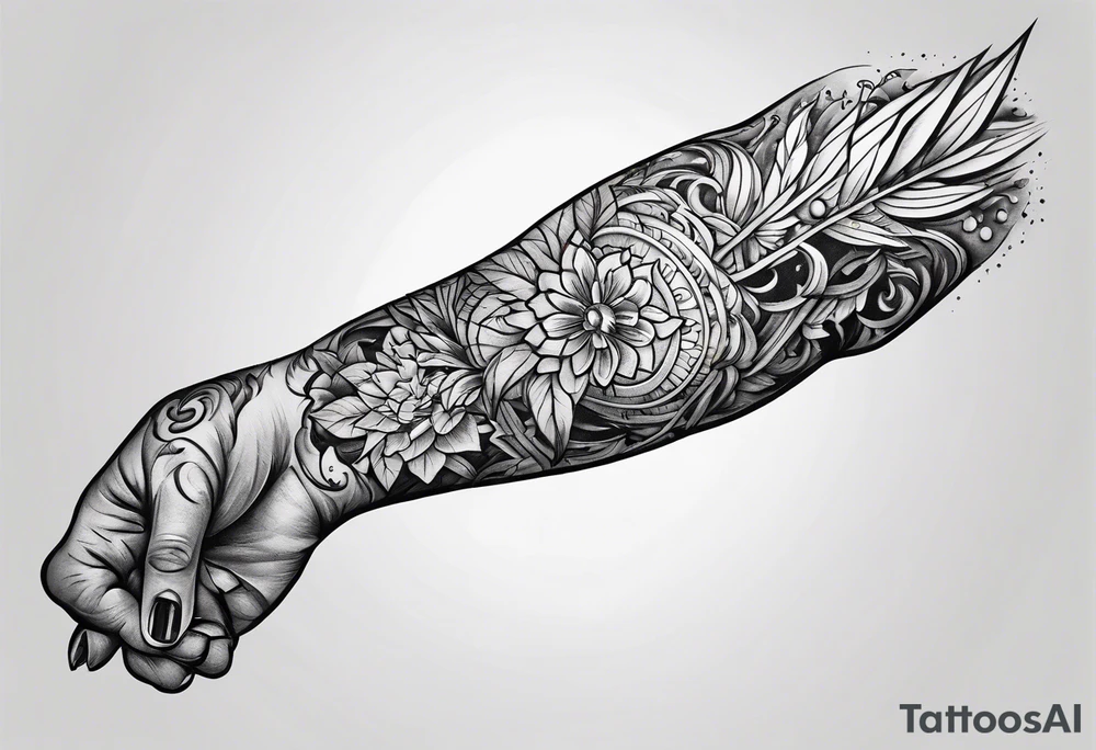stab in arm tattoo idea