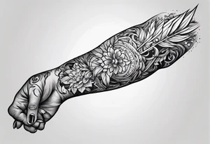 stab in arm tattoo idea