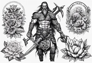 Warrior in the garden tattoo idea