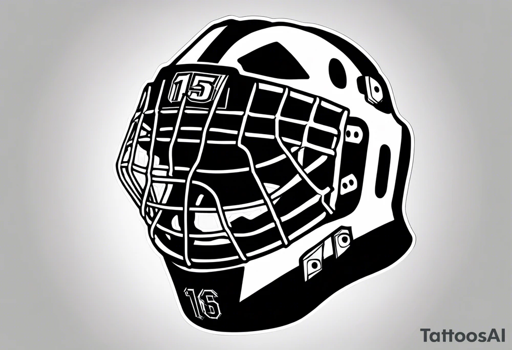 Ice hockey helemt with the number 15 on it tattoo idea