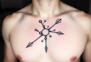molecular structure with bow and arrow tattoo idea