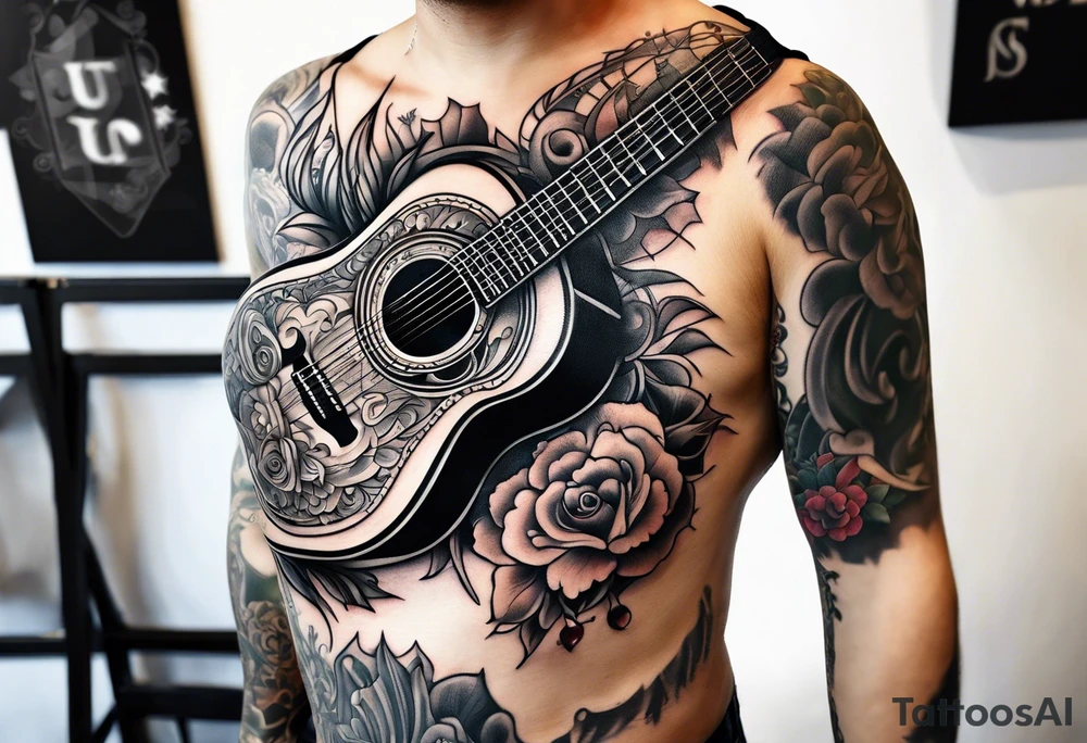Acoustic Guitar tattoo idea