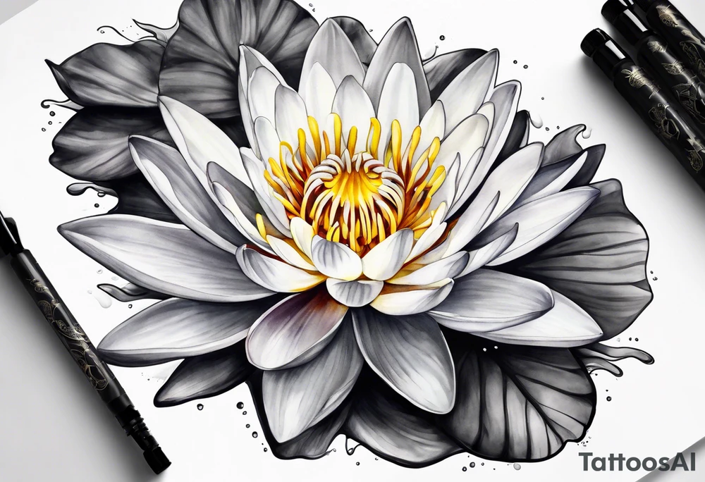 Water lily bouquet tattoo idea
