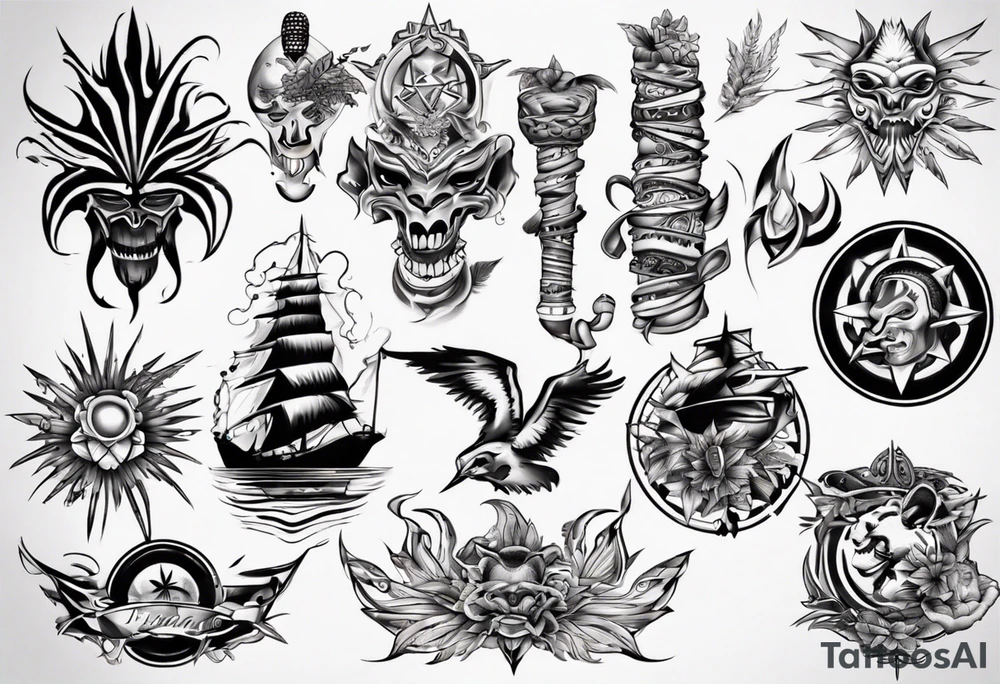 island of Trinidad and Tobago tattoo idea