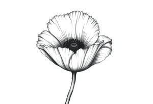 Violetten poppy tried together tattoo idea