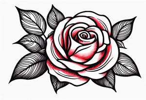 traditional rose red tattoo idea