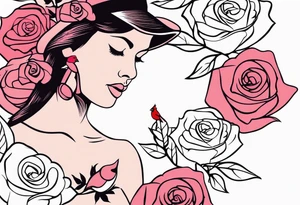 breast cancer memorial forearm tattoo incorporating roses and a cardinal into the tattoo tattoo idea