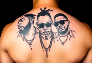 The rappers young thug and gunna and playboicarti tattoo idea