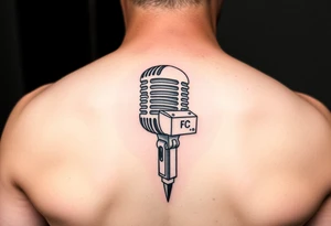 Microphone with a box on the handle tattoo idea