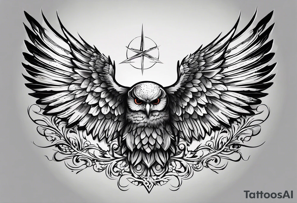 Wings with the word Glenn tattoo idea