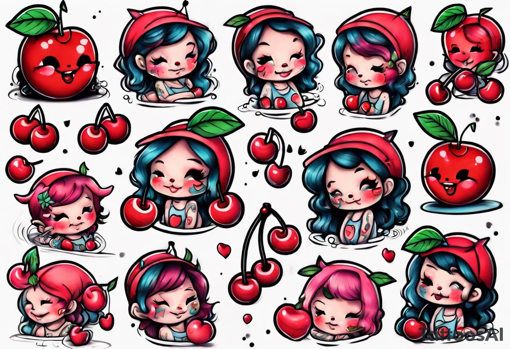 cherry cuddles character tattoo idea
