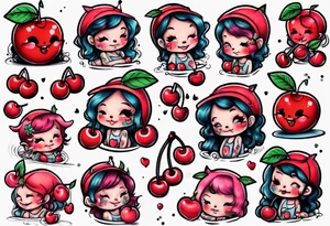 cherry cuddles character tattoo idea