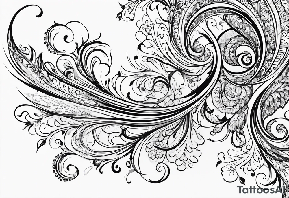 Swirls and whirls of lace tattoo idea