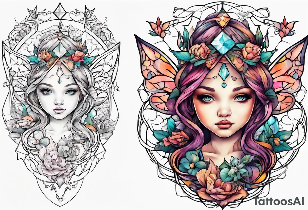 Fairy fetus tattoo idea