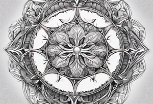sand dollar 
fine line 
very detailed 
light gray tattoo idea