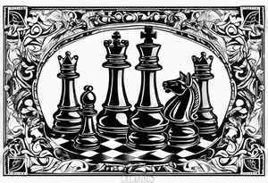 strip made of chess pieces tattoo idea