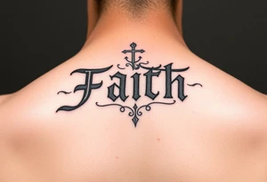 Name behind the neck cover up tattoo idea either faith related or ghetto chicano related tattoo idea