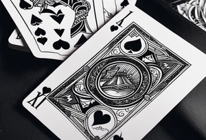 King of ace playing guitar cards tattoo idea