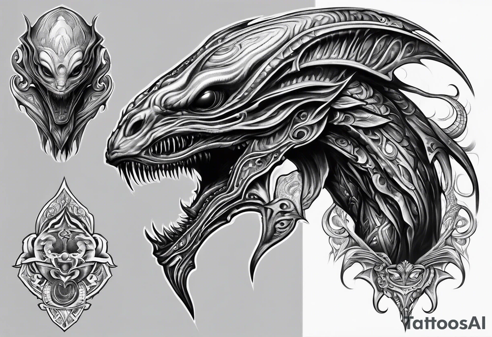 Alien creature tattoo idea