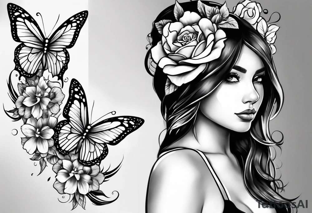 tattoo to represent that I have 3 children (girls). For inspiration I like flowers, butterflies, the beach, giraffes, tattoo idea