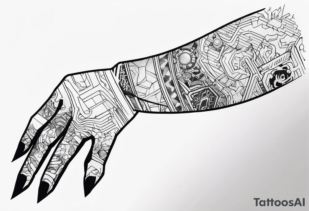 cyberpunk 2077, hand tattoo, tattoo idea