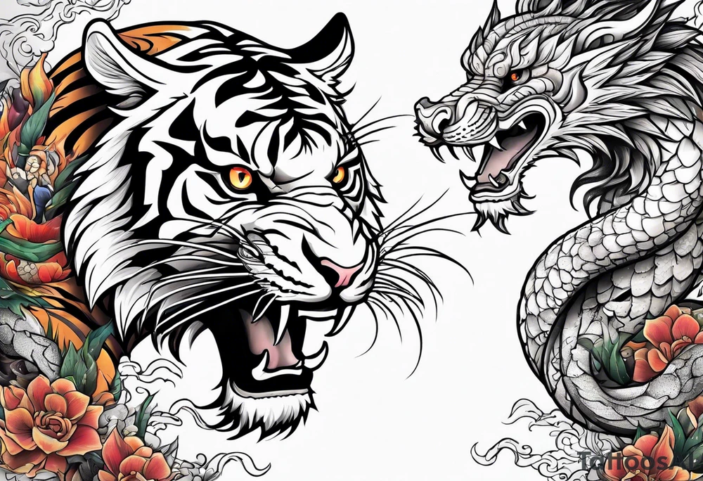 tiger and dragon tattoo idea