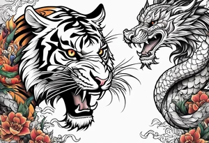 tiger and dragon tattoo idea
