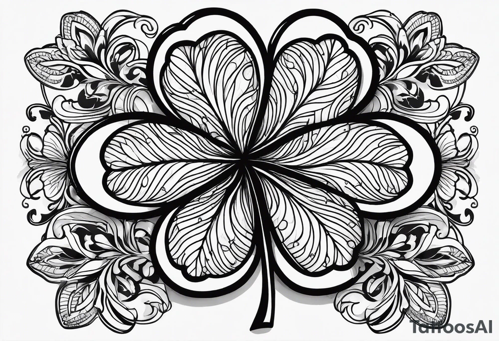Solid black Four leaf clover tattoo idea