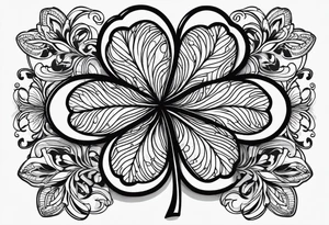 Solid black Four leaf clover tattoo idea