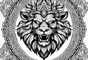 Full body narasimha tattoo idea