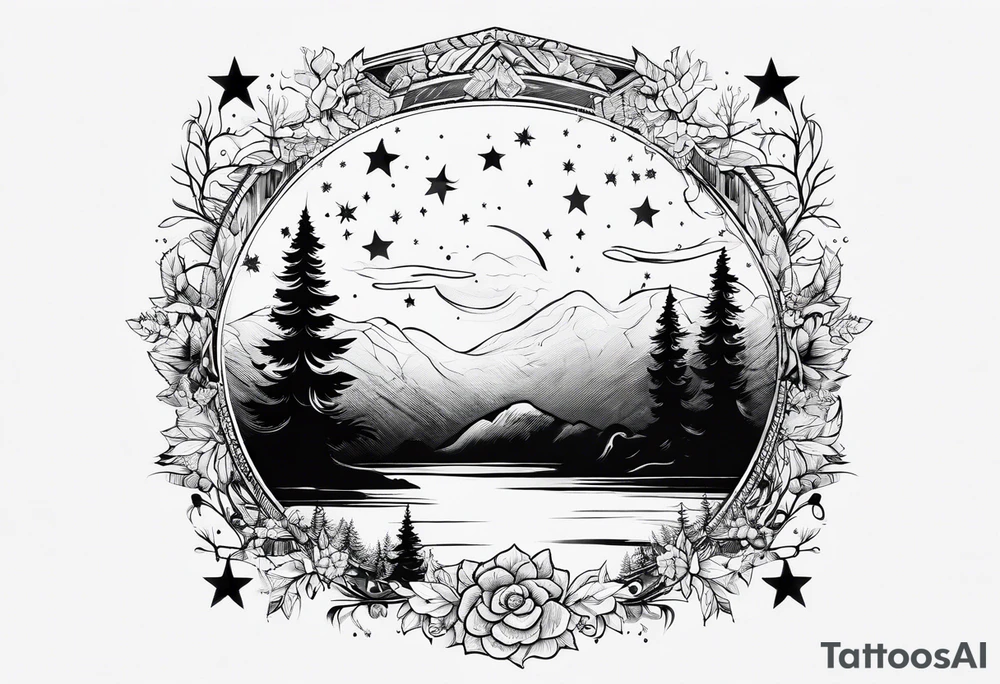Winter night sky tattoo idea