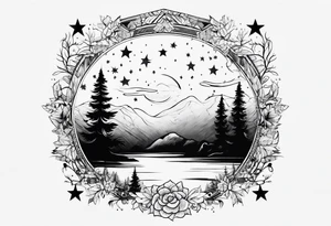 Winter night sky tattoo idea