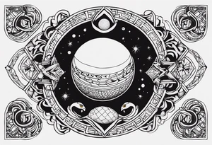 sternum tattoo for a woman
Mesoamerican themes like the sun and moon 
Ouroboros snake wrapped around an Orphic egg inside of a mirror tattoo idea