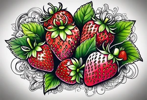 Individual Strawberry tattoo idea