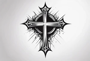 crown of thorns on the cross tattoo idea