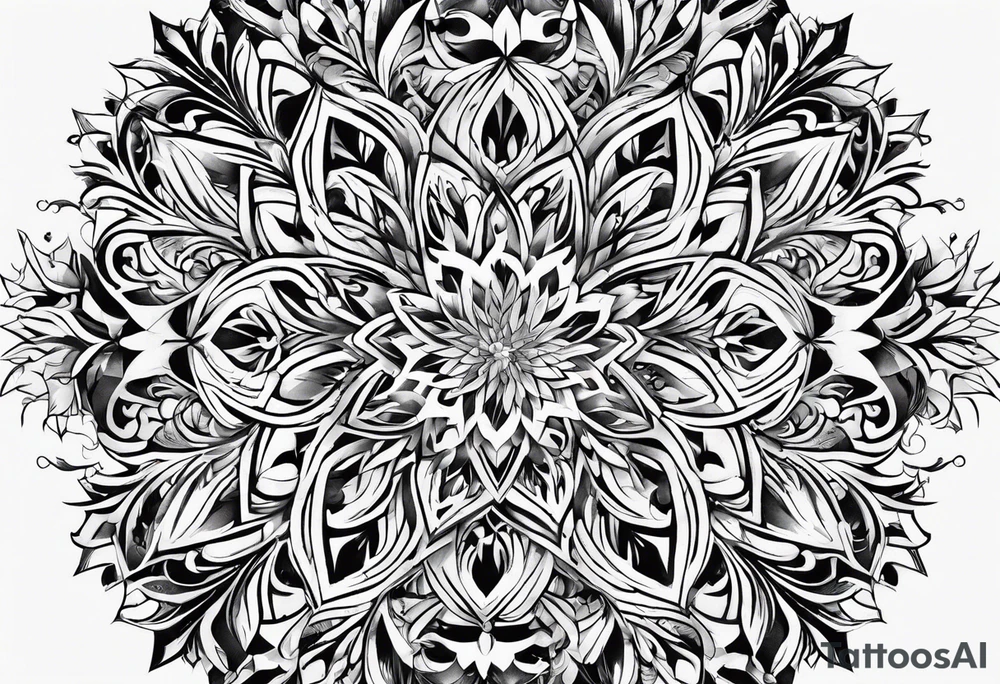 small repeating Ice crystal swirl tattoo idea