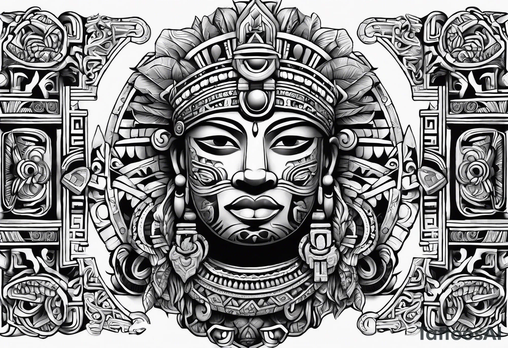 mayan sleeve tattoo idea