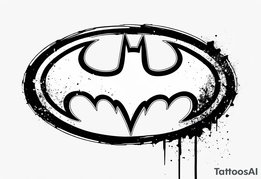 batman symbol grunge tattoo idea