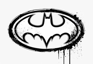 batman symbol grunge tattoo idea